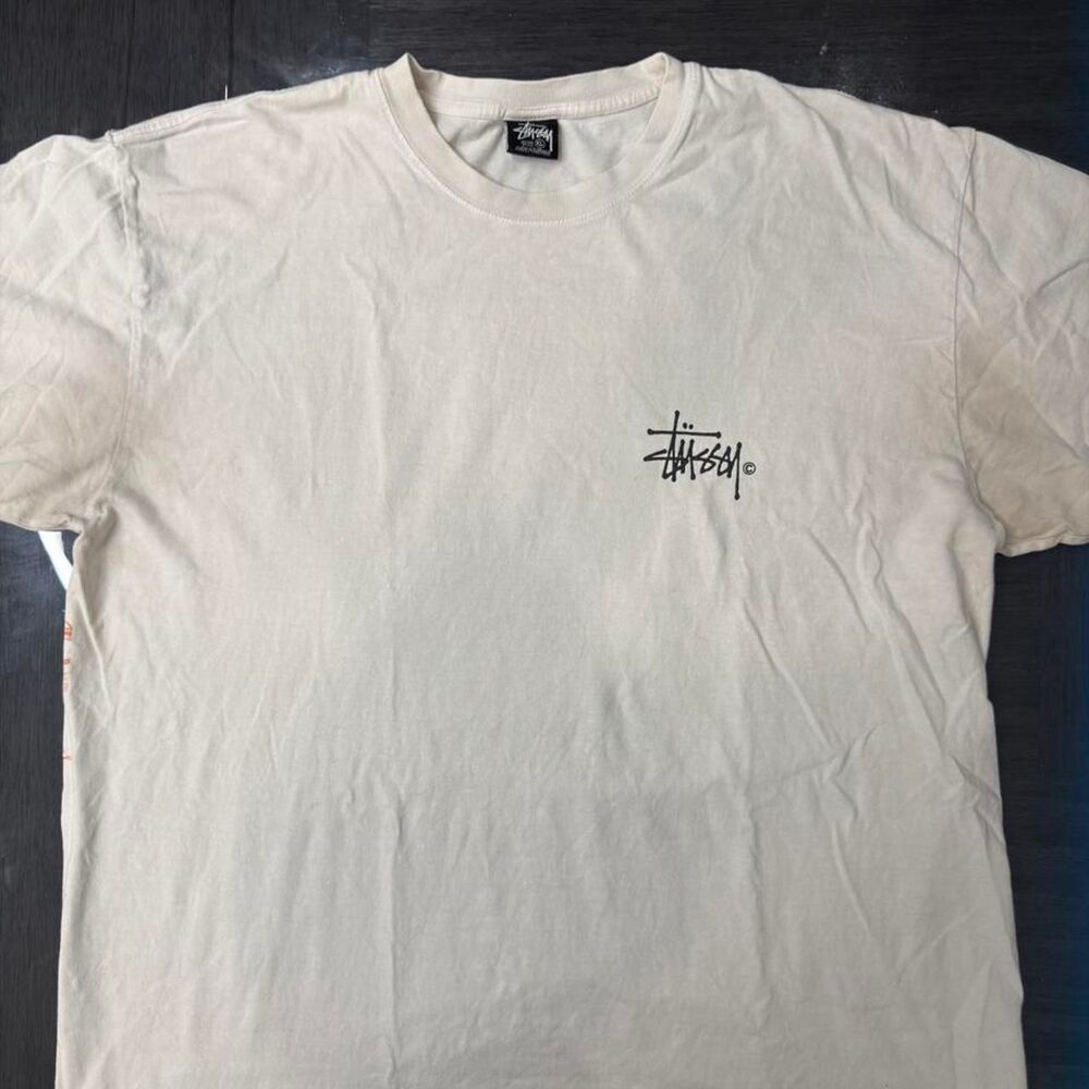 Stussy Men's White and Cream T-shirt